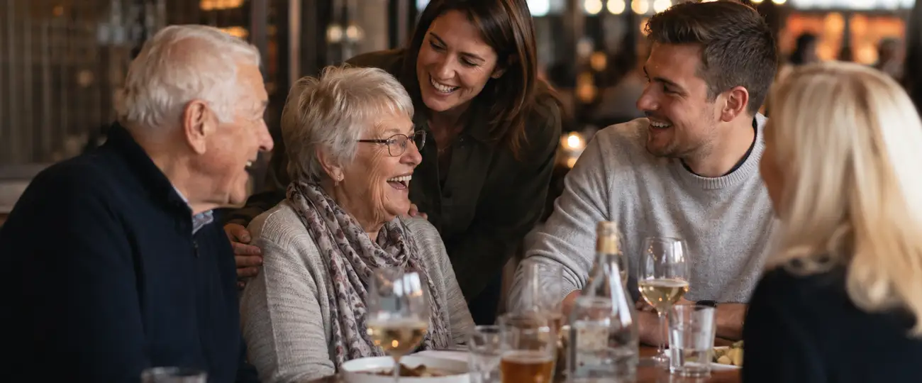 Family in Restaurant