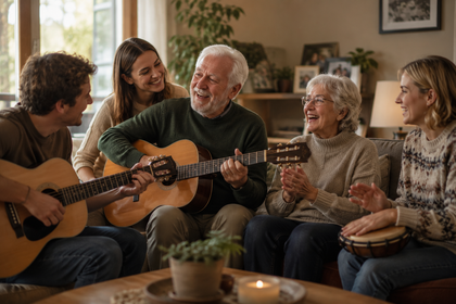 family playing instruments