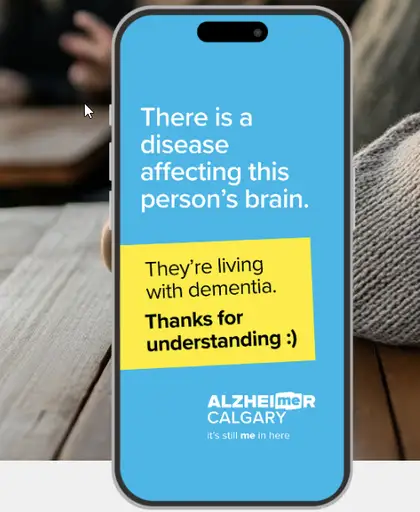 Mobile phone with Dementia Share Card