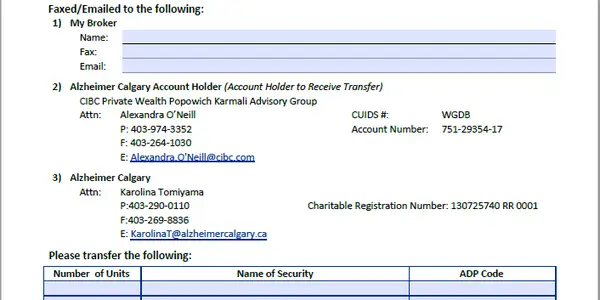 Gift of Securities