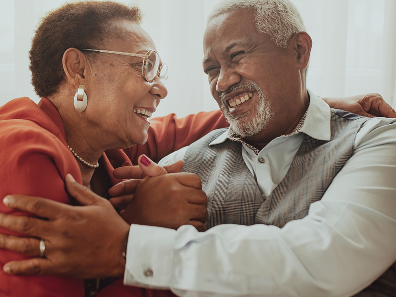 Older Couple embracing