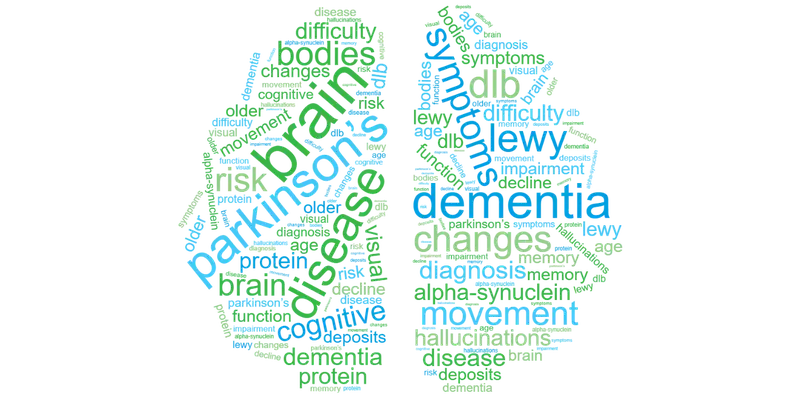 Parkinson's Disease Dementia word cloud graphic