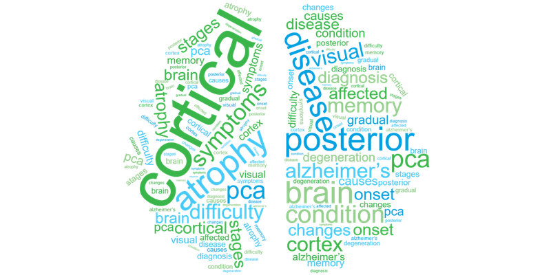 Posterior Cortical Atrophy word cloud graphic