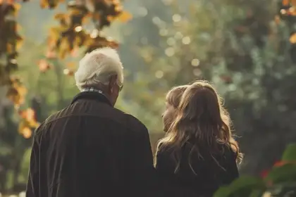 Calgary Grandfather talking to granddaughter about Alzheimers diagnosis