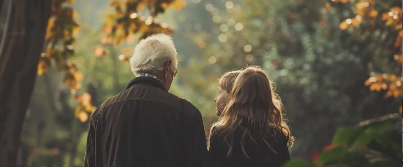 Calgary Grandfather talking to granddaughter about Alzheimers diagnosis